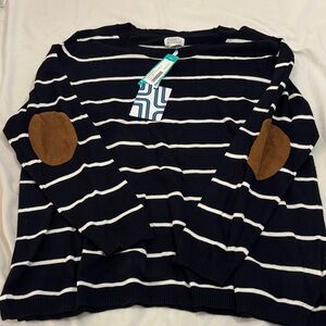 Market & Spruce Aubree Elbow Patch Pullover Sweater NWT